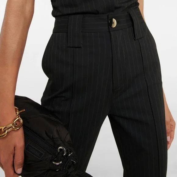 Ganni Pants Pinstripe Flared‎ Kick Trousers 36 - Picture 5 of 13